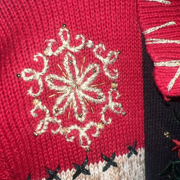 VINTAGE Women's Heirloom Collectibles Christmas Collection 2004 Zip Up Sweater - Picture 8 of 16